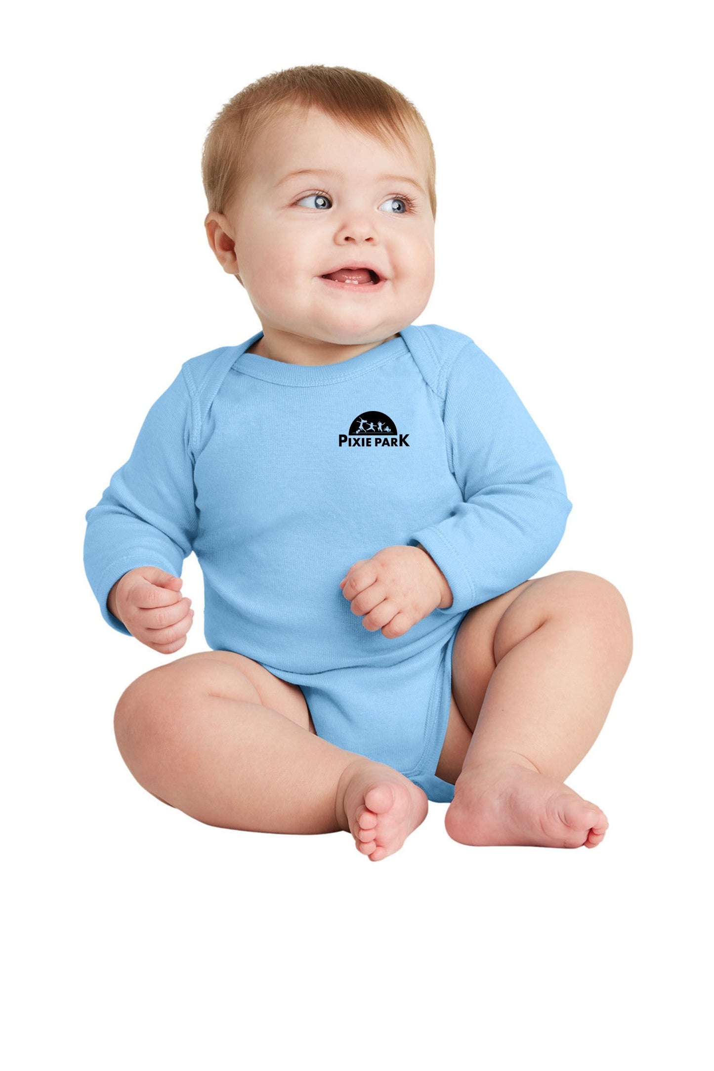 Pixie Park - Rabbit Skins Infant Long Sleeve Baby Bodysuit - Blue - 12M